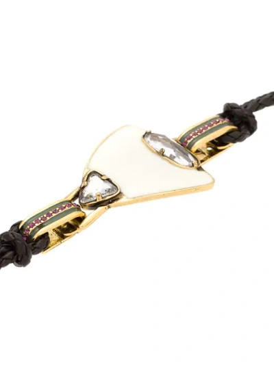 Shop Camila Klein Triangle Leather Bracelet In Gold