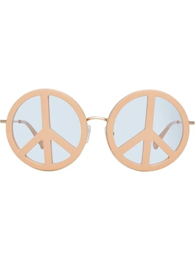 Shop Linda Farrow Yazbukey 8 C3 Special Sunglasses In Neutrals
