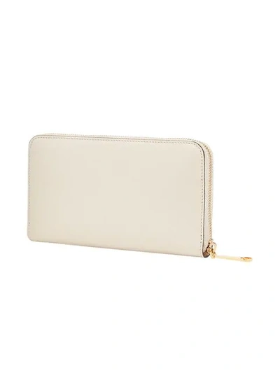 Shop Fendi Zip Around Leather Wallet  In F0vwm-camelia+soft Gold