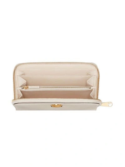 Shop Fendi Zip Around Leather Wallet  In F0vwm-camelia+soft Gold