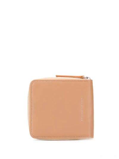 Shop Mm6 Maison Margiela Compact Zipped Wallet In T2059 Beige