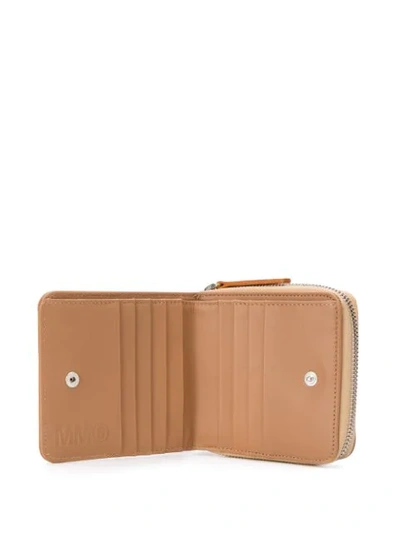 Shop Mm6 Maison Margiela Compact Zipped Wallet In T2059 Beige