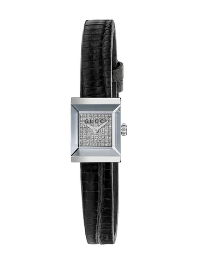 Shop Gucci G-frame Watch, 14x18mm In Black