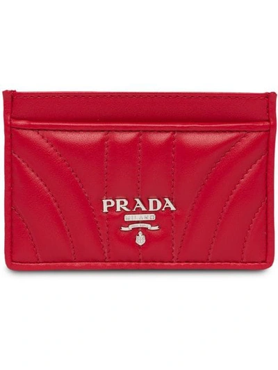Shop Prada Kartenetui Mit Logo-schild In Red