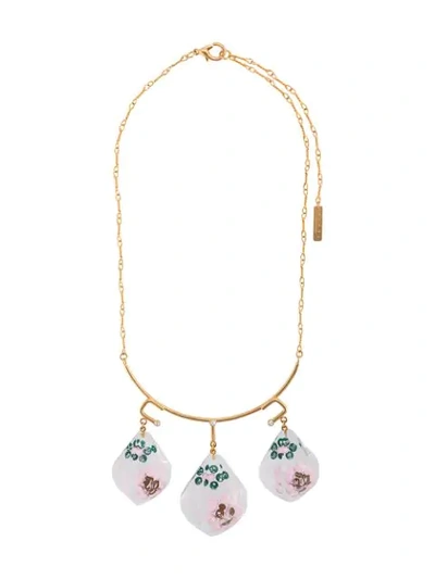 Shop Marni Suspended Flower Pendant Necklace In Metallic
