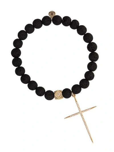 Shop Lord And Lord Designs Lava Stone Bracelet In Black