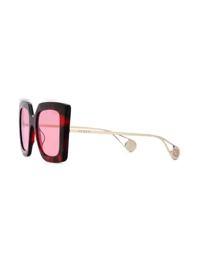 Shop Gucci Oversized Frame Tinted Sunglasses In Red