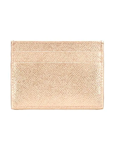 Shop Dolce & Gabbana Logo Plaque Card Case In Gold
