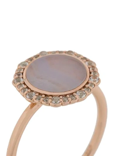 Shop Astley Clarke Lace Agate Luna Ring In Metallic