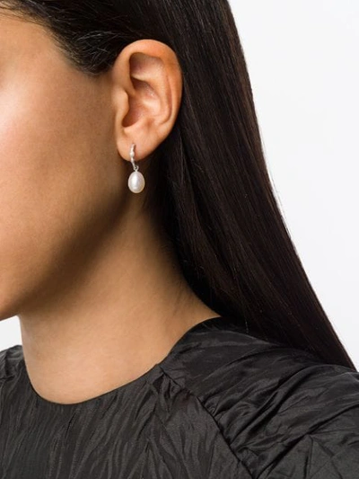Shop Wouters & Hendrix Gold 18kt White Gold Organic Pearl Hoops