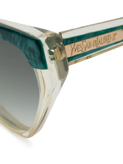 Pre-owned Saint Laurent 1980's Geometric Sunglasses In Green