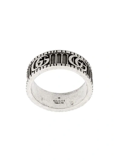 Shop Gucci Double G Ring In 811 Silver