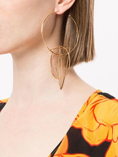 Shop Mercedes Salazar Geometric Shape Earrings In Gold