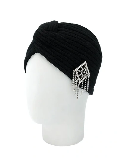Shop Gucci Embellished Turban In Black