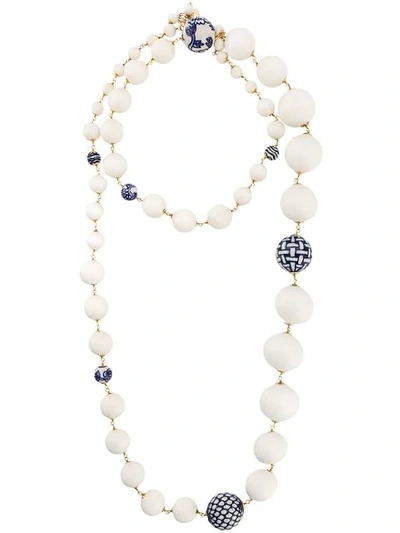 Shop Rosantica Layered Bead Necklace In Blue