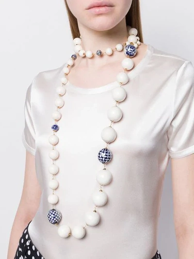 Shop Rosantica Layered Bead Necklace In Blue