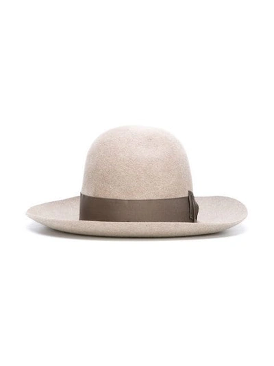 Shop Borsalino Bow Detail Hat - Neutrals