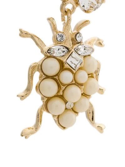Shop Dolce & Gabbana Beetle Charm Earrings In Gold