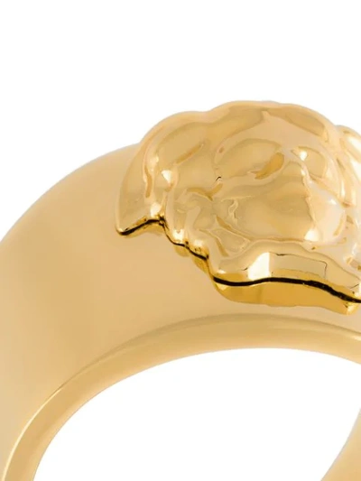 Shop Versace Medusa Head Ring In Metallic