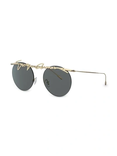 Shop Giorgio Armani Round-frame Sunglasses In Gold