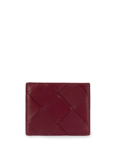 Shop Bottega Veneta Maxi Weave Card Case In Red