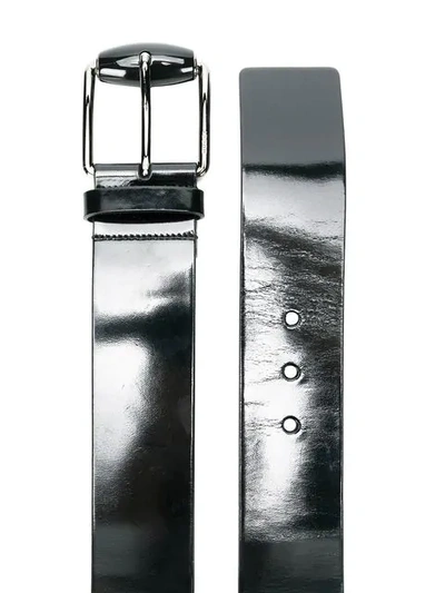 Shop Gucci Varnished Belt In Black
