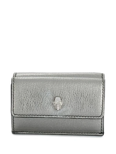 Shop Alexander Mcqueen Skull Mini Folding Wallet In Grey