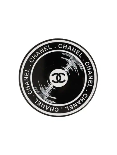 Pre-owned Chanel 1994 Cc Brooch Pin Corsage In Black