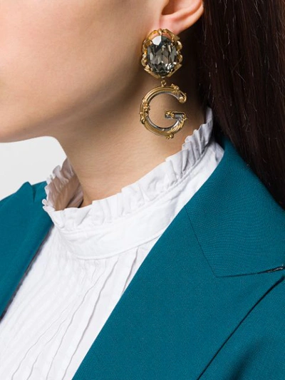 Shop Dolce & Gabbana Clip-on Earrings In Gold