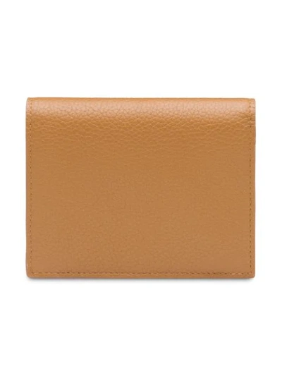 Shop Prada Small Leather Wallet In Brown