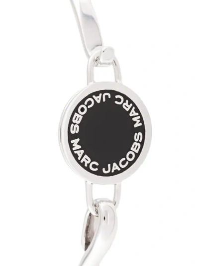 Shop Marc Jacobs Logo Disc Hinge Bracelet - Silver