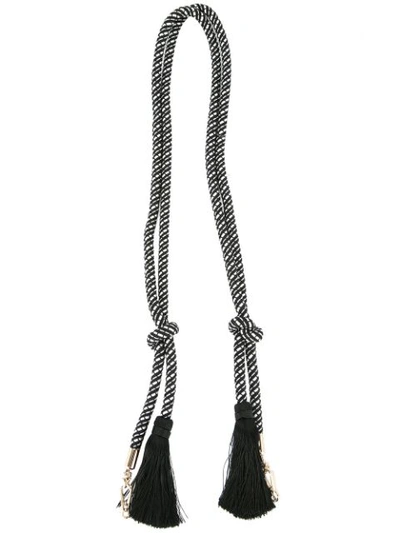 Shop Valextra Tassel Embellished Keychain - Black