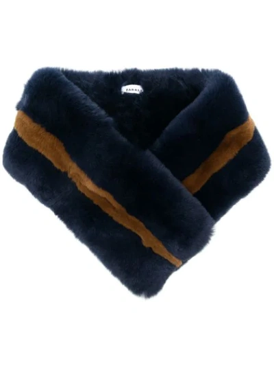 Shop P.a.r.o.s.h Fur Collar Scarf In Blue