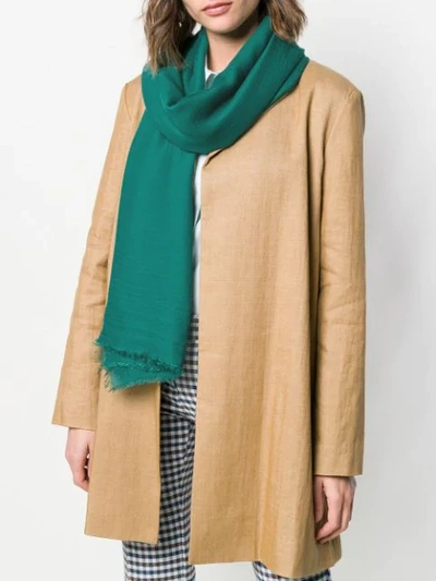 Shop Faliero Sarti Frayed Scarf In Green