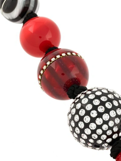 Shop Marc Jacobs Striped Rope Bead Necklace In Red