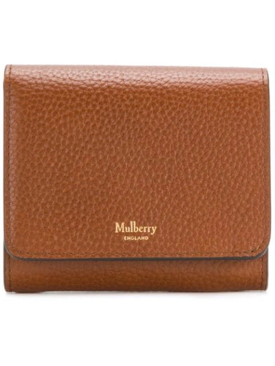 Shop Mulberry Pebbled Logo Purse In Brown