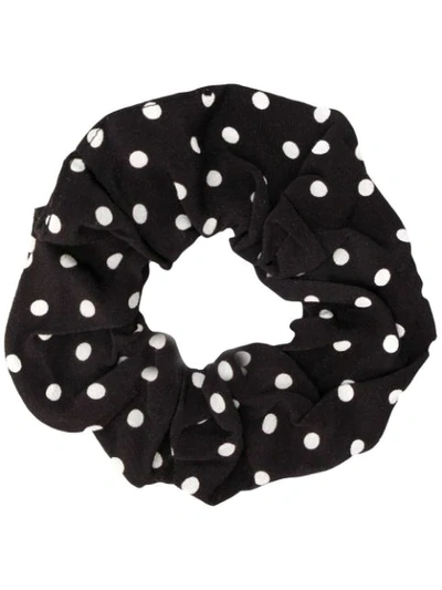 Shop Andamane Polka Dot Scrunchie - Black