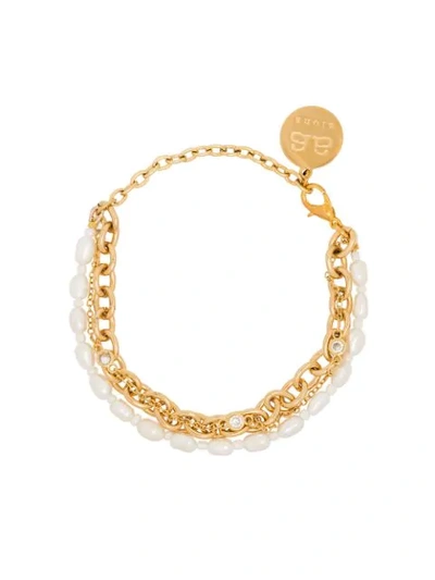 Shop By Alona Multi-chain Pearl Bracelet In  White: