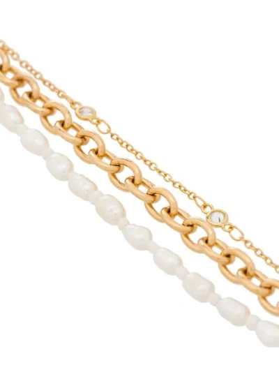 Shop By Alona Multi-chain Pearl Bracelet In  White: