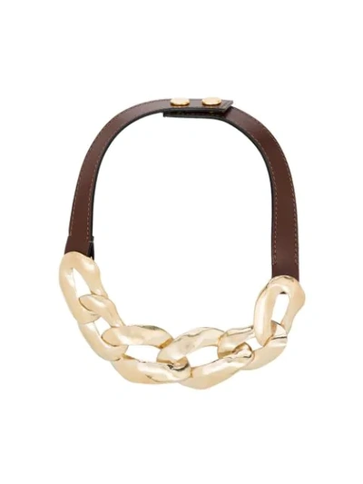 Shop Marni Large Link Chain Necklace In Gold