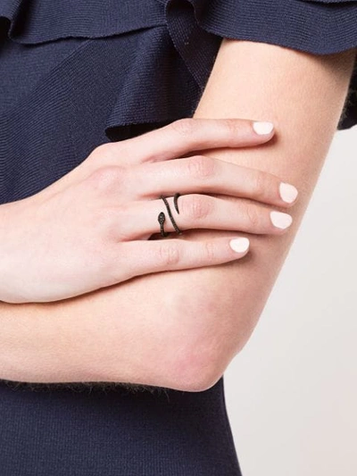 Shop Adeesse Wraparound Snake Ring In Black