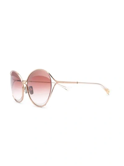 Shop Dita Eyewear Oversized Frame Sunglasses In Metallic
