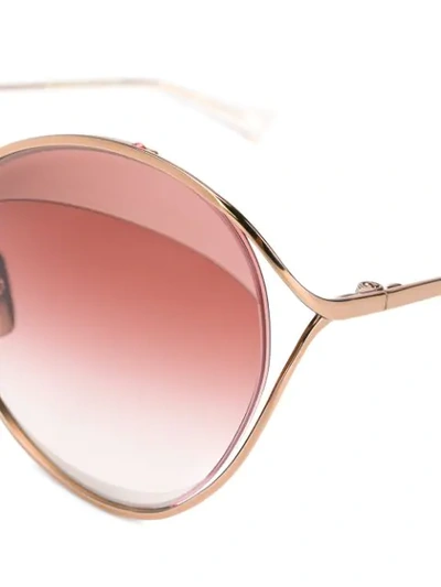 Shop Dita Eyewear Oversized Frame Sunglasses In Metallic
