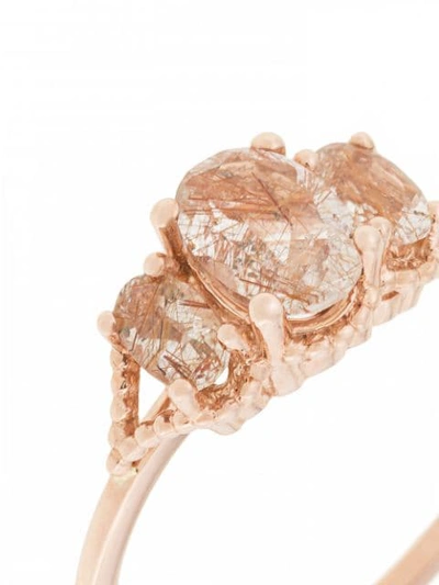 Shop Natalie Marie 18kt Rose Gold Precious Trio Oval Wrap Ring In Neutrals