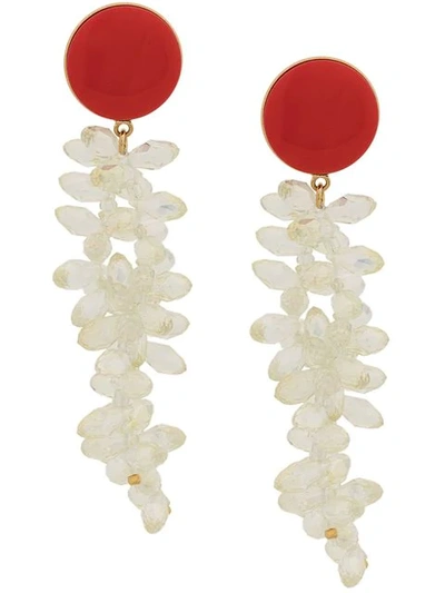 Shop Magda Butrym Stoned Chandelier Earring In Red