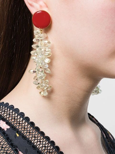 Shop Magda Butrym Stoned Chandelier Earring In Red