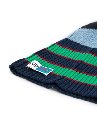 Shop Kenzo Knitted Hat - Blue