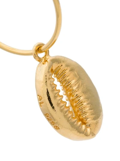 Shop Anni Lu Shell Charm Hoop Earring In Gold
