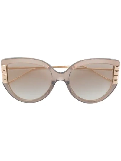 Shop Boucheron Sonnenbrille Mit Oversized-gläsern In Metallic