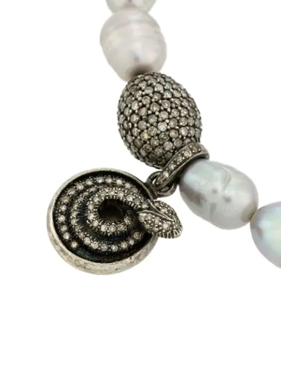 Shop Loree Rodkin Pearl Diamond Charm Bracelet In Metallic